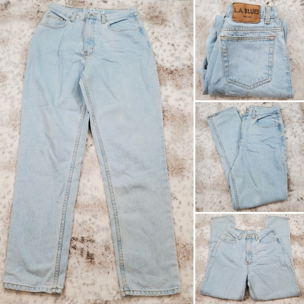 Vintage L.A. Blues 90s Jeans Sz 10 High Rise Classic Fit Light Wash Grunge